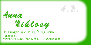 anna miklosy business card